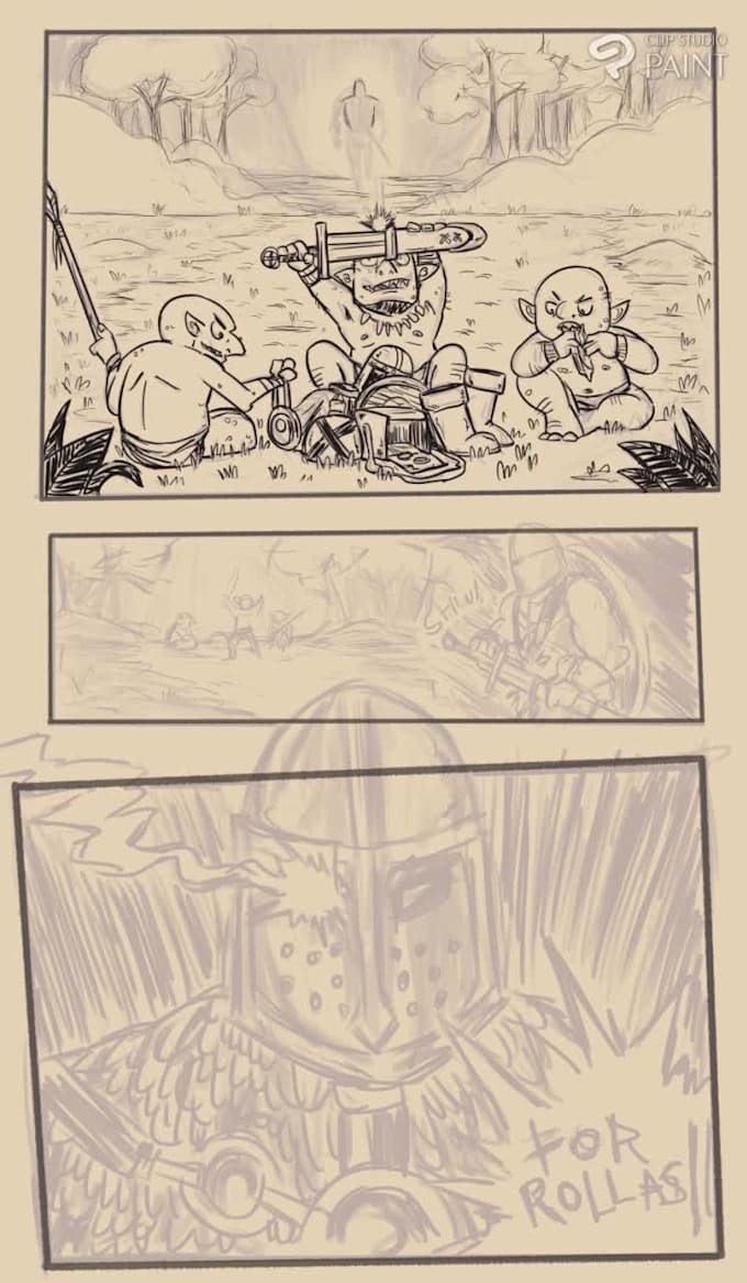creat a one page comic in black and white