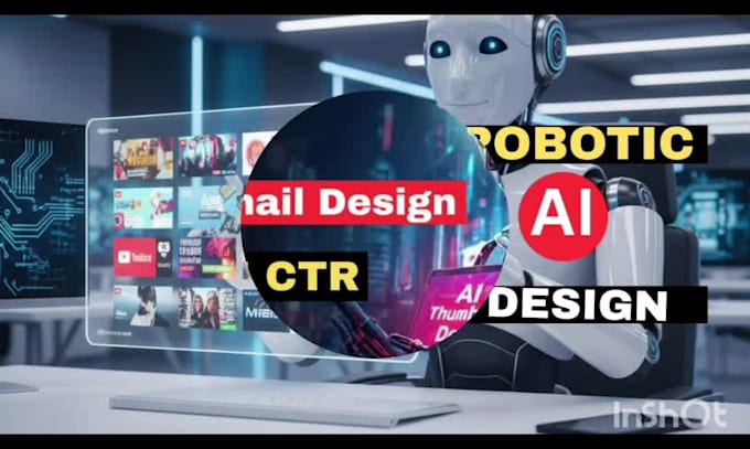 generate high quality robotic ai futuristic artwork and thumbnails