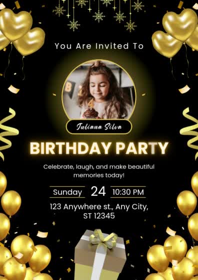create trendy and stunning hbd invitation cards
