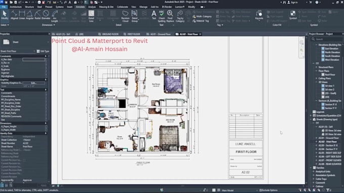 convert point cloud or matterport scan to revit bim model