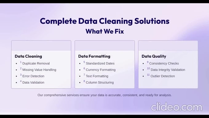 do professional data cleaning, formatting and excel cleanup