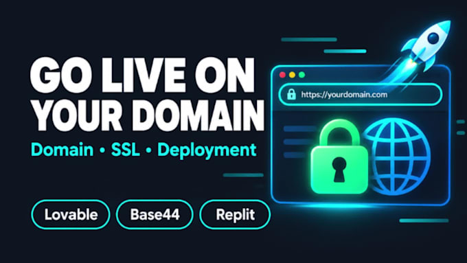 connect custom domain, fix ssl error, deploy lovable, base44 or replit apps live