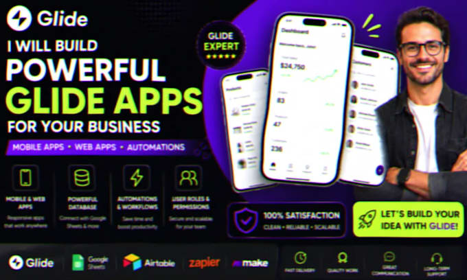 build a powerful glide app for your business dashboard, automation and mobile ap