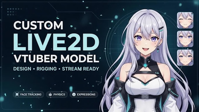 design and rig live2d vtuber model for vtube studio