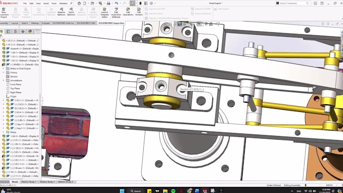 do 3d cad modeling, product design, and 2d technical drawings in solidworks