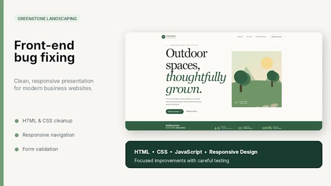 fix HTML CSS and mobile responsiveness issues