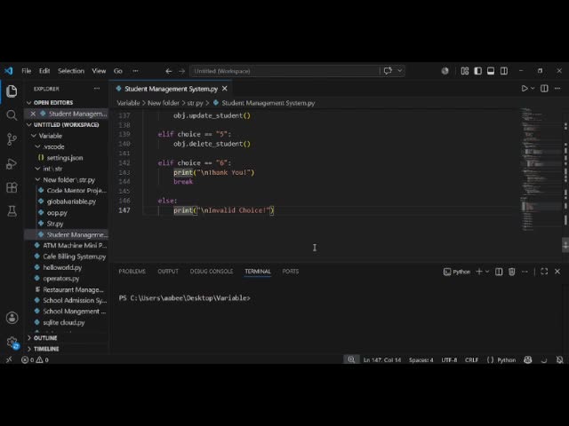 develop python mini projects using oop, sqlite and gui