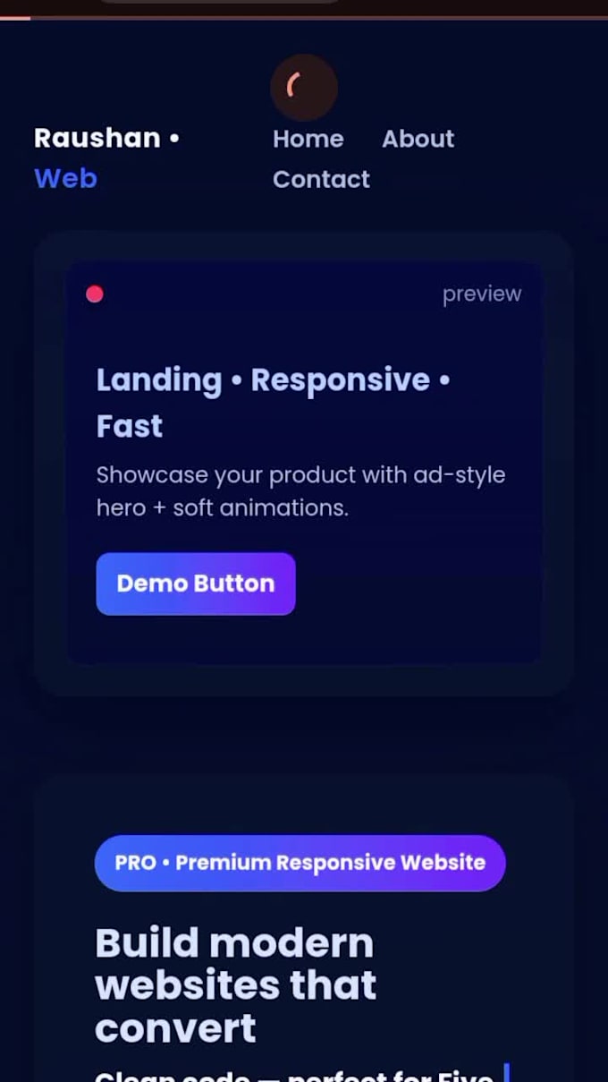 develop a responsive full stack website using HTML CSS