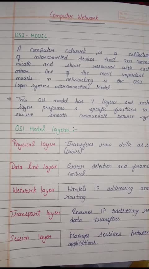 provide neat handwritten notes and assignments