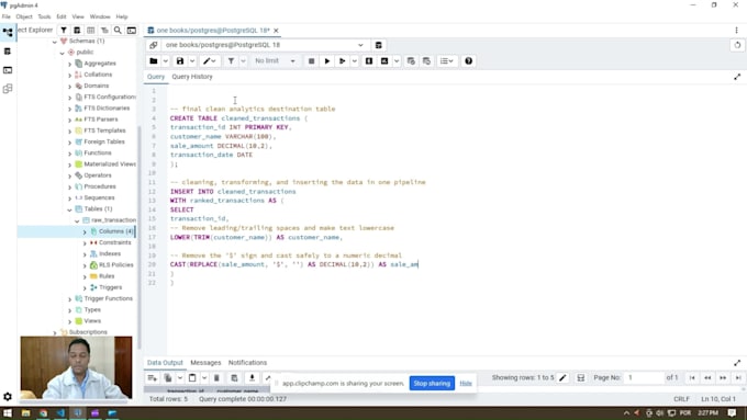 do web scraping and data cleaning with postgresql