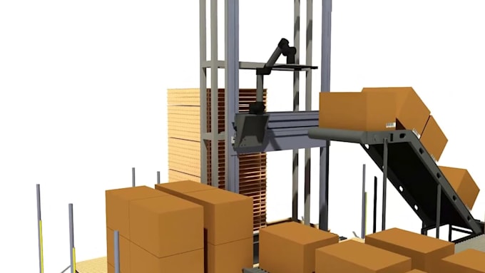 create 3d robotic work cell and industrial automation animation