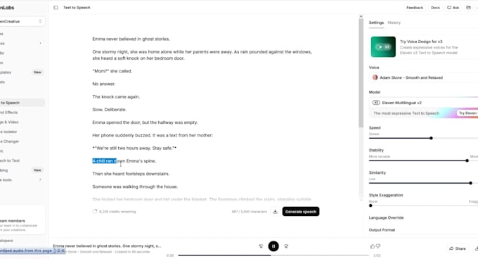 generate natural ai voice narration using elevenlabs