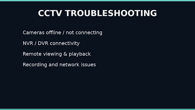 troubleshoot your network and cctv connectivity problems