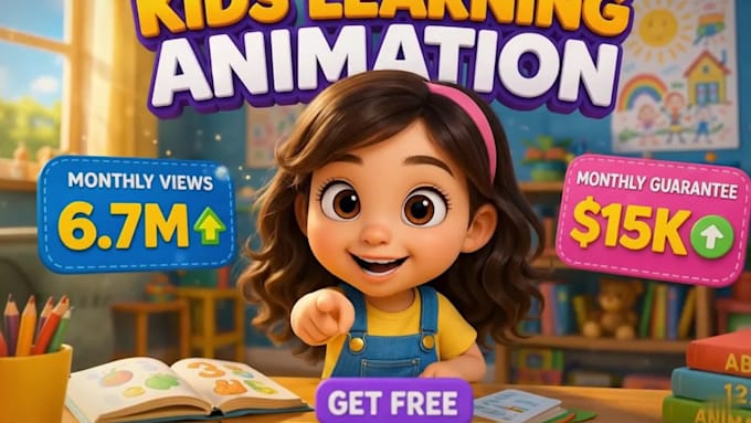 create 2d, 3d kids abc learning video, kids learning animation video