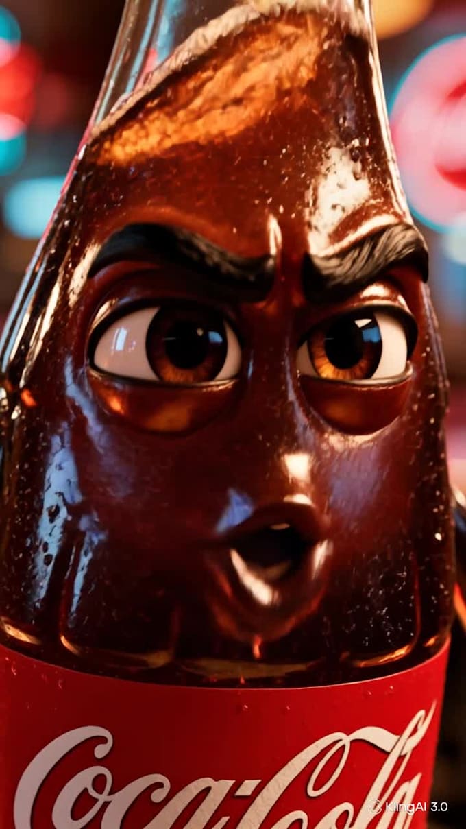 create a stunning 3d video ad for coca cola