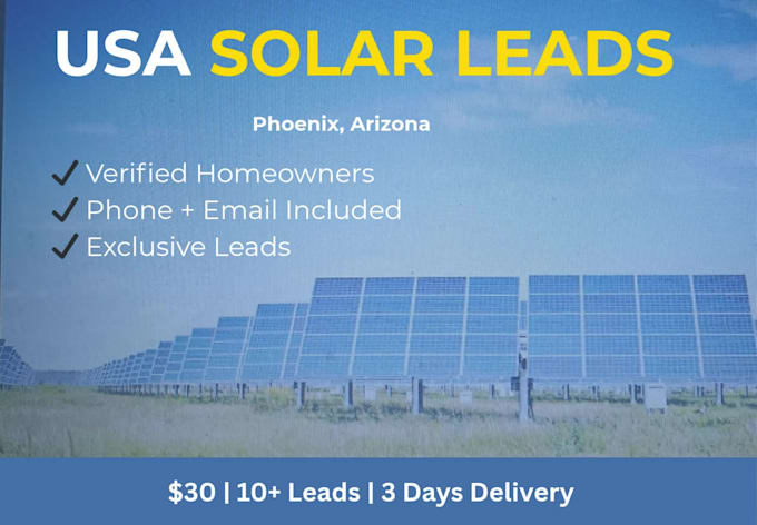 provide solar installation leads in phoenix arizona high intent