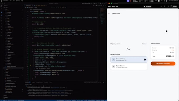 develop a premium flutter ecommerce app