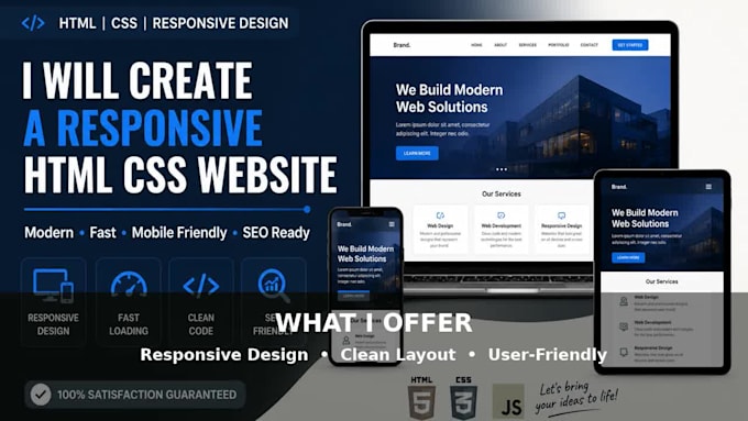 a responsive HTML CSS website