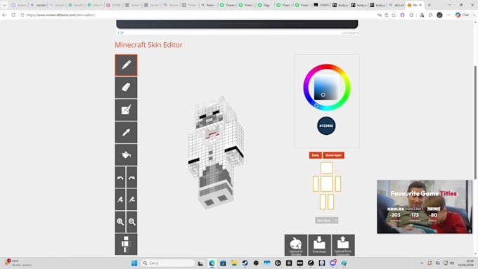 make a custom minecraft skin by hand