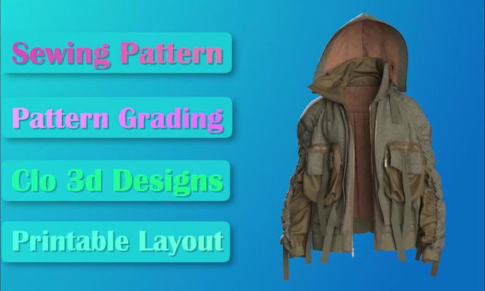 make custom sewing pattern, pattern grading, clo3d garments