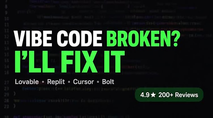 be your vibe coder to fix or rescue your vibe coded app, lovable, replit, claude