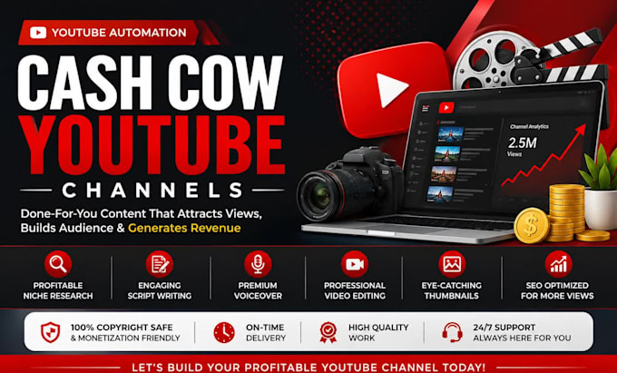 create and manage a faceless youtube automation  channel