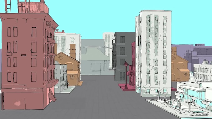 create 3d cartoon city