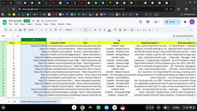 do data scraping to excel or google sheet