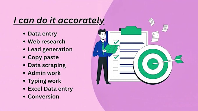 do VA data entry, leads generation, copy paste, product listing, web research