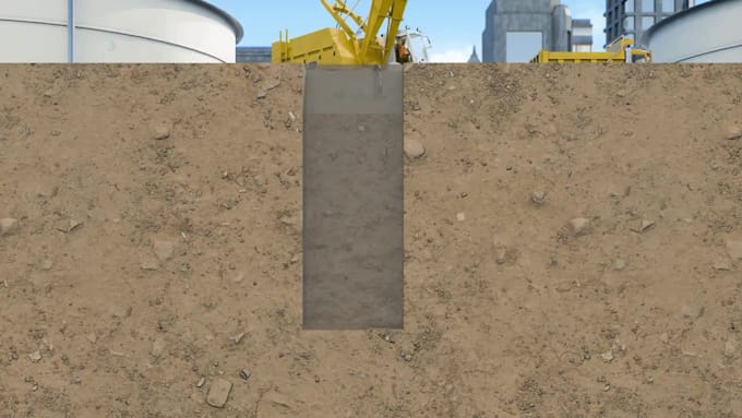 create 3d construction site animation, heavy machinery civil engineering process