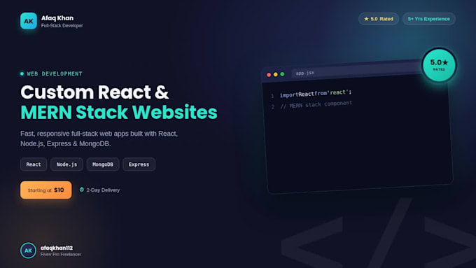 build a custom reactjs frontend or mern stack website
