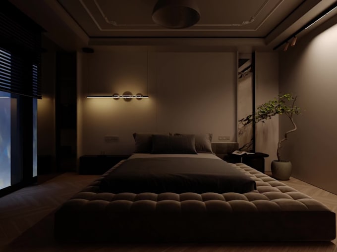 design your bedroom interior and create photorealistic 3d renders