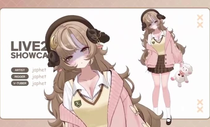 draw and rig quality live2d vtuber, vtuber character, 2d vtuber, 3d vtuber