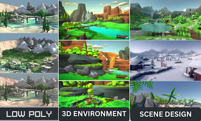 create retro ps1 ps2 psx stylized low poly 3d environment for your game