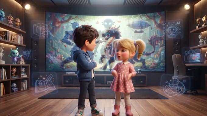 create 3d ai cartoon video, 3d cartoon animation video for youtube