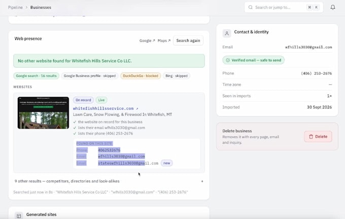 build b2b leads with broken websites for your outreach