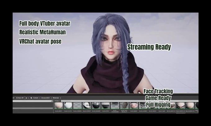 create, rig custom 3d vtuber avatar for twitch, vseeface, vtube studio, animaze