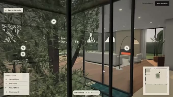 create an interactive 3d animated website using threejs,