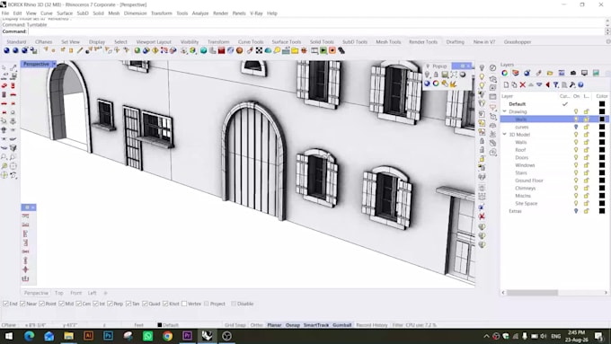 do architectural modelling from floor plans in rhinoceros 3d