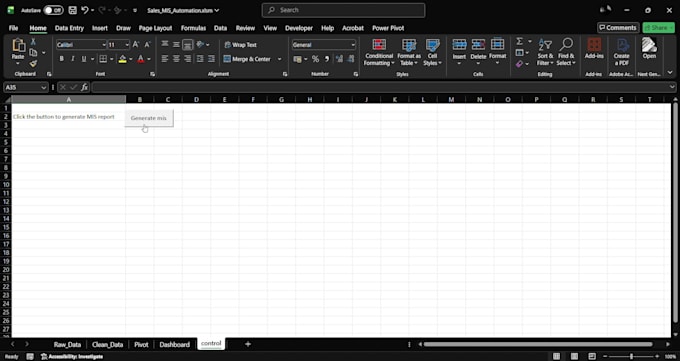 create automated excel mis dashboard with vba reports