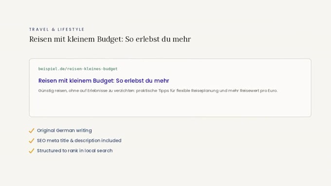 write native german SEO blog content that ranks