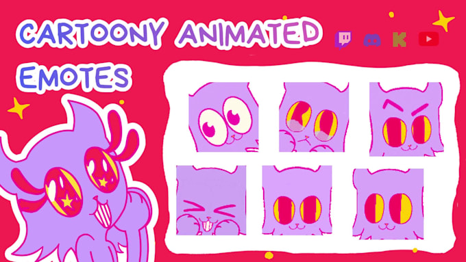 do custom cartoony animated emotes for your twitch streams