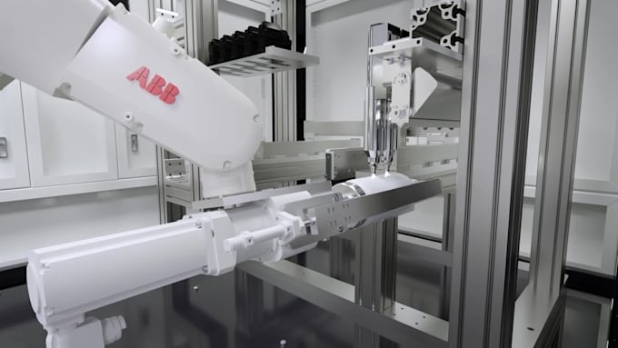 create 3d industrial animation, robotic animation, manufacturing animation