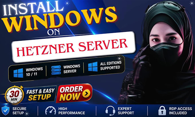 install windows on hetzner vps and dedicated servers