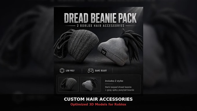 create custom roblox ugc hair caps and low poly accessories