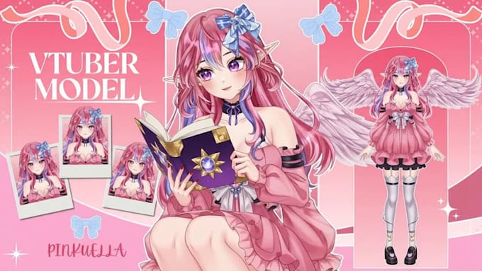 do live 2d vtuber model, vtuber avatar, chibi vtuber, furry vtuber, vtuber art