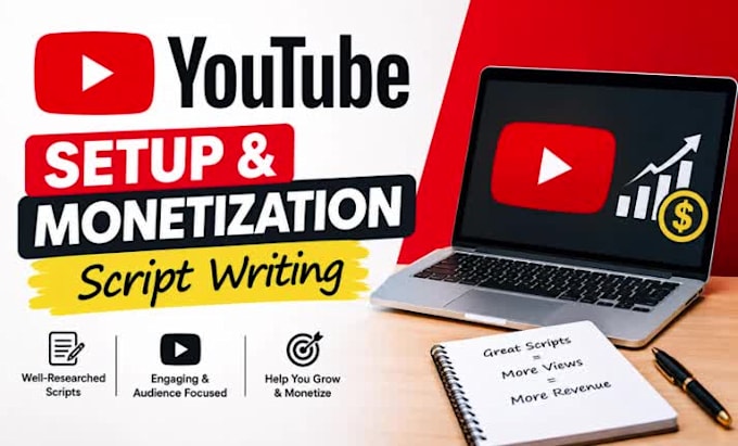 do youtube setup, channel setup and monetization content