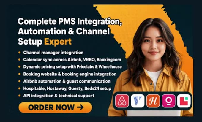 setup airbnb pms channel manager hostpitable hostaway guesty bed24 logify smoobu