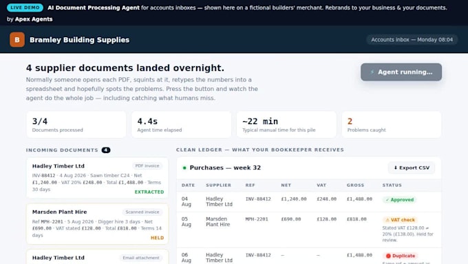 build an ai document processing agent for invoices, pdfs and data entry