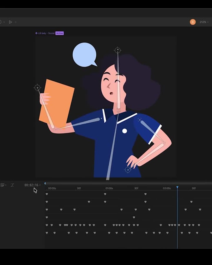 create character mascot rive, lottie animations web and app